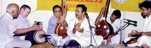 Vijay Siva in concert with maestros Palghat Raghu (Mridangam), Harishankar (Khanjira) and Mysore Manjunath (Violin).
